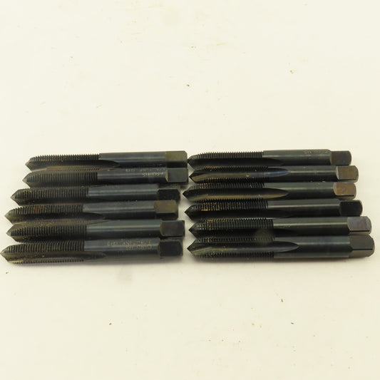 Card Union Twist Drill 3/8"-24 NF Straight Flute Tapered Plug Hand Tap Lot Of 12