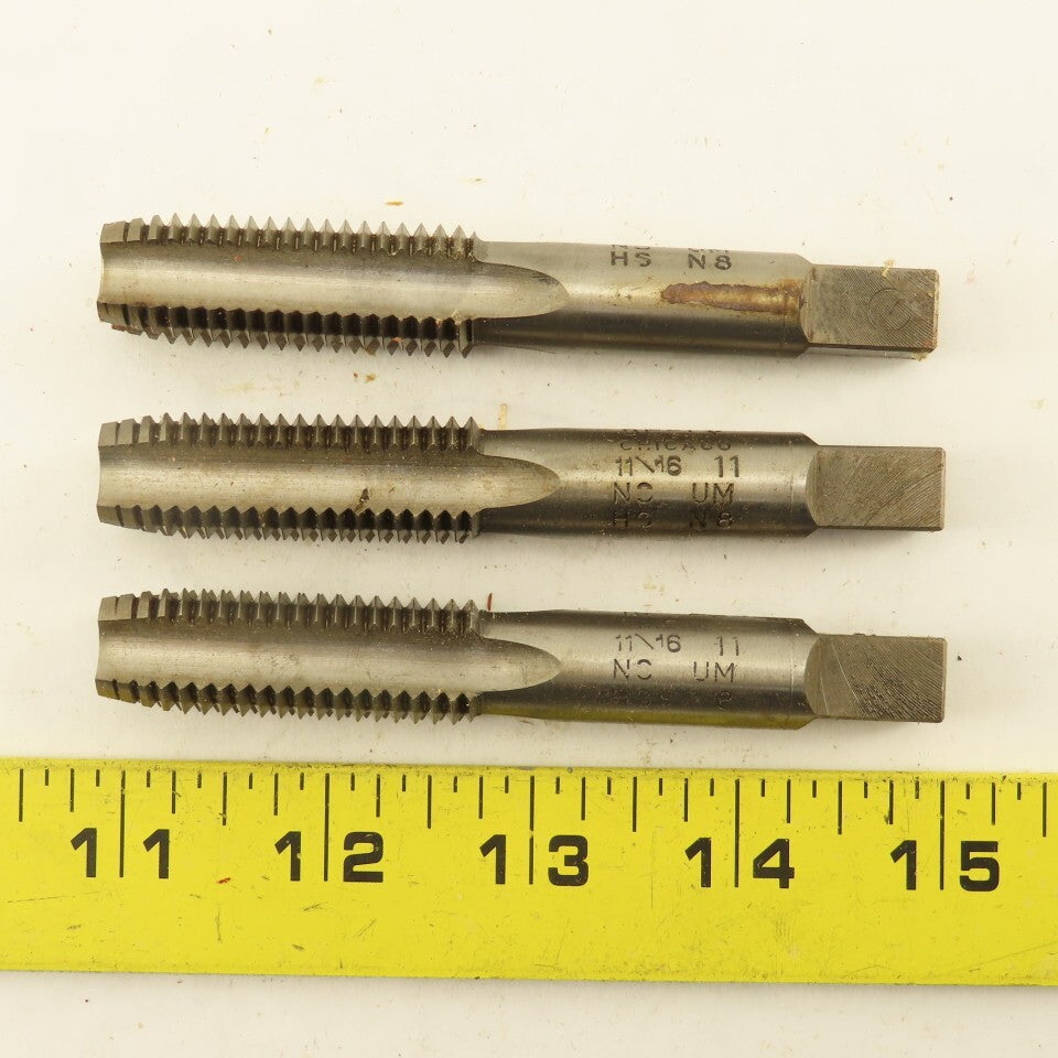 Besly Taps 11/16"-11 NS HSS Straight Flute Bottoming Hand Tap NOS Lot Of 3
