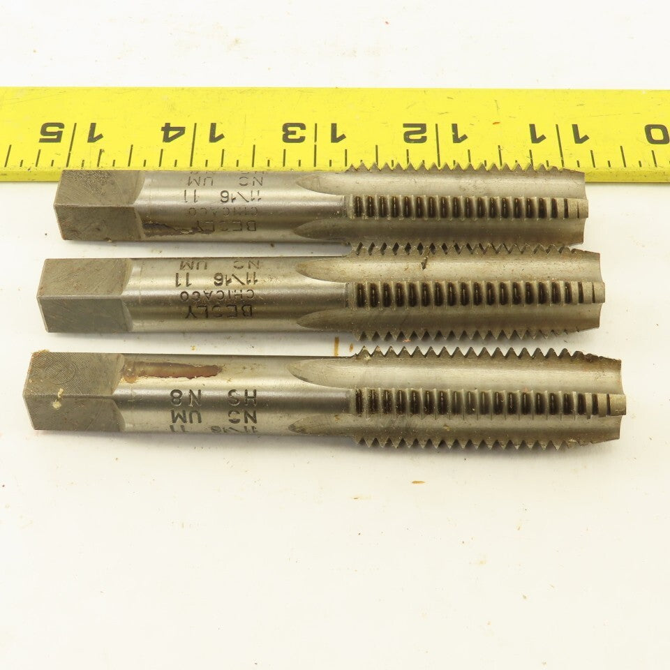 Besly Taps 11/16"-11 NS HSS Straight Flute Bottoming Hand Tap NOS Lot Of 3