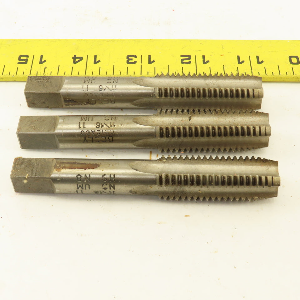 Besly Taps 11/16"-11 NF HSS Straight Flute Bottoming Hand Tap NOS Lot Of 3