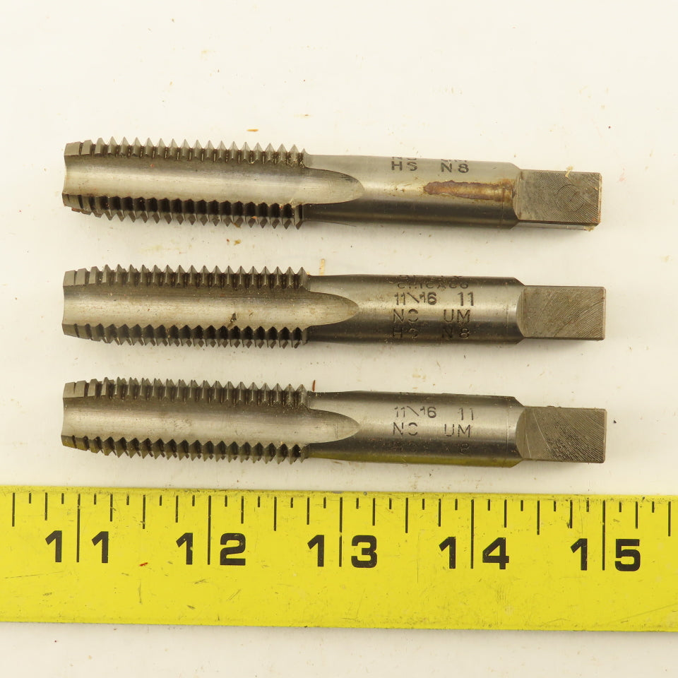 Besly Taps 11/16"-11 NF HSS Straight Flute Bottoming Hand Tap NOS Lot Of 3