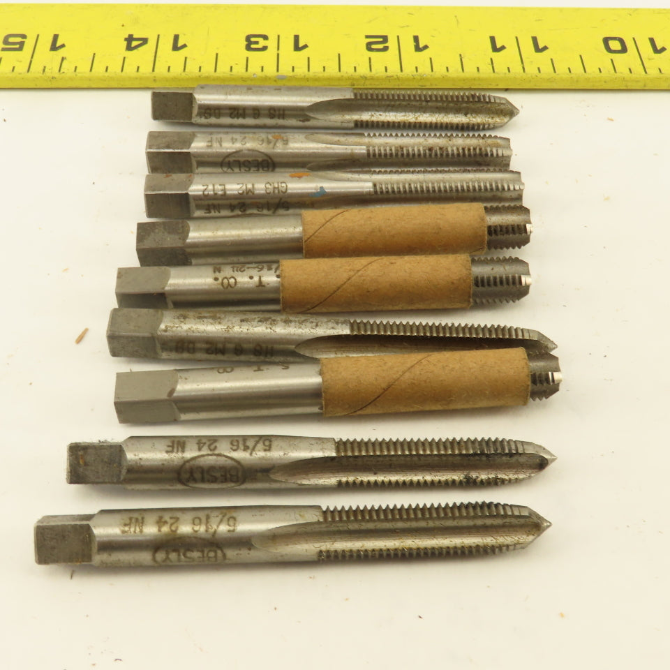 Besly 5/16"-24 NF Straight Flute Tapered And Bottoming Hand Tap NOS Lot Of 9
