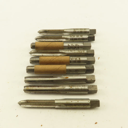 Besly 5/16"-24 NF Straight Flute Tapered And Bottoming Hand Tap NOS Lot Of 9