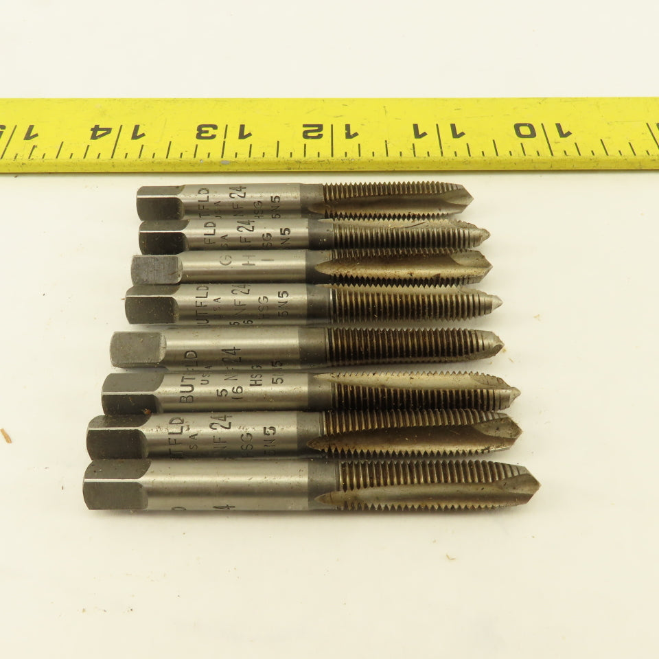 Butterfield 5/16"-24 NF Straight Flute Plug Hand Tap Lot Of 8