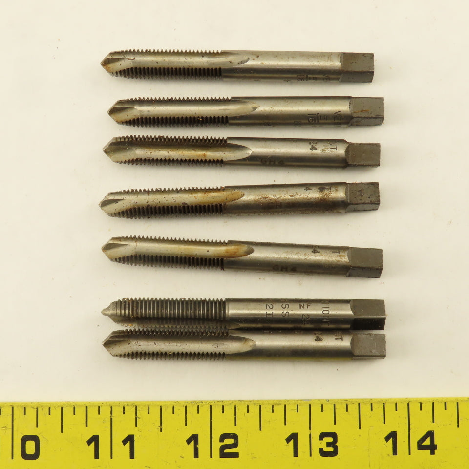 Vermont 5/16"-24 NF Straight Flute Spiral Point Hand Tap Lot Of 7