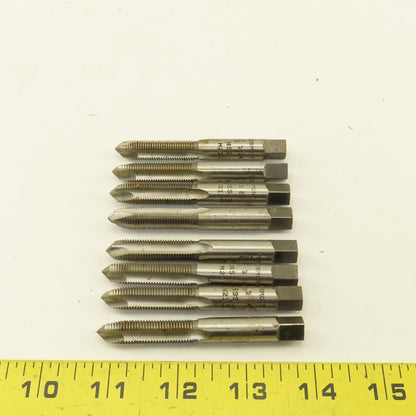 Vermont 3/8"-24 NF Straight Flute Spiral Point Hand Tap Lot Of 8