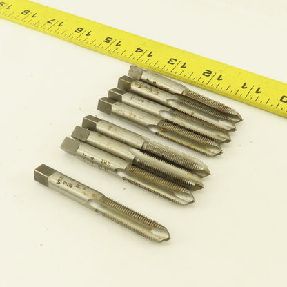 Vermont 3/8"-24 NF Straight Flute Spiral Point Hand Tap Lot Of 8
