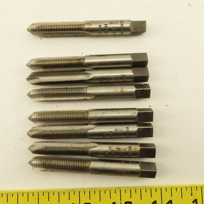 Vermont 3/8"-24 NF Straight Flute Spiral Point Hand Tap Lot Of 8