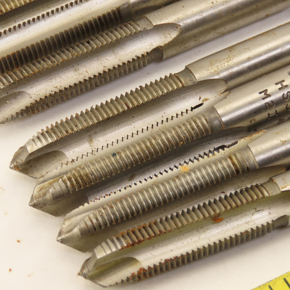 Vermont 3/8"-24 NF Straight Flute Spiral Point Hand Tap Lot Of 8