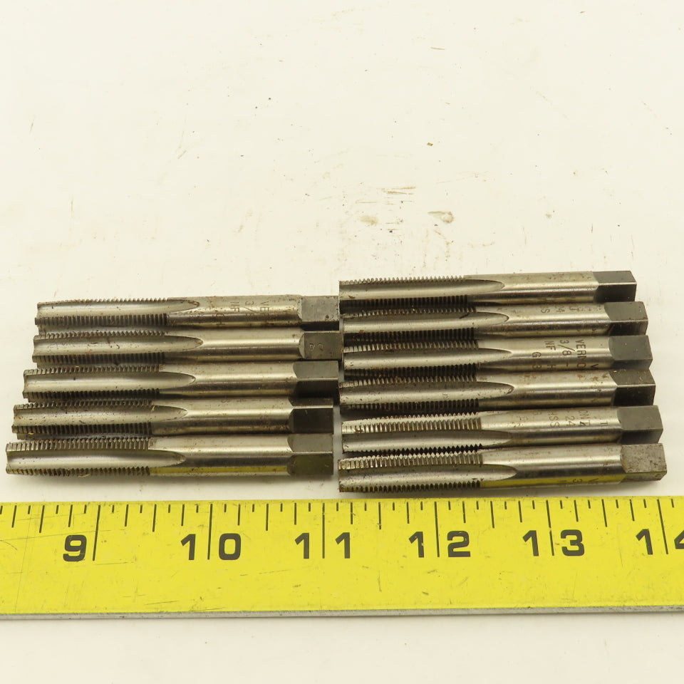Vermont 3/8"-24 NF Straight Flute Bottoming Tapered Hand Tap Lot Of 11