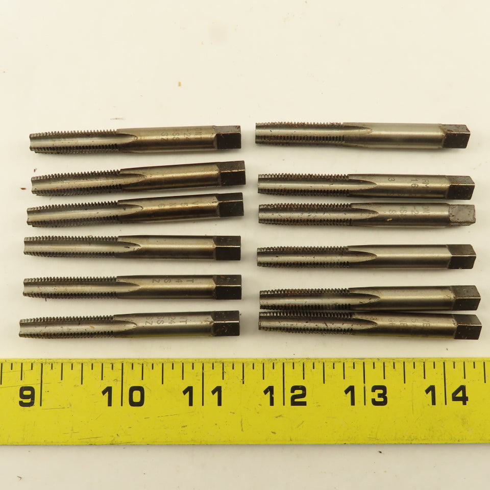 Vermont 5/16"-24  NF Straight Flute Bottoming Tapered Hand Tap Lot Of 12