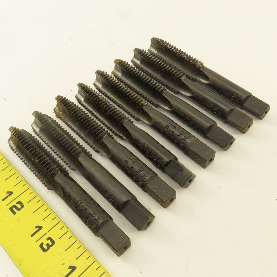 John Bath & Co. 9/16"-12 NF Straight Flute Tapered Plug Hand Tap Lot Of 8