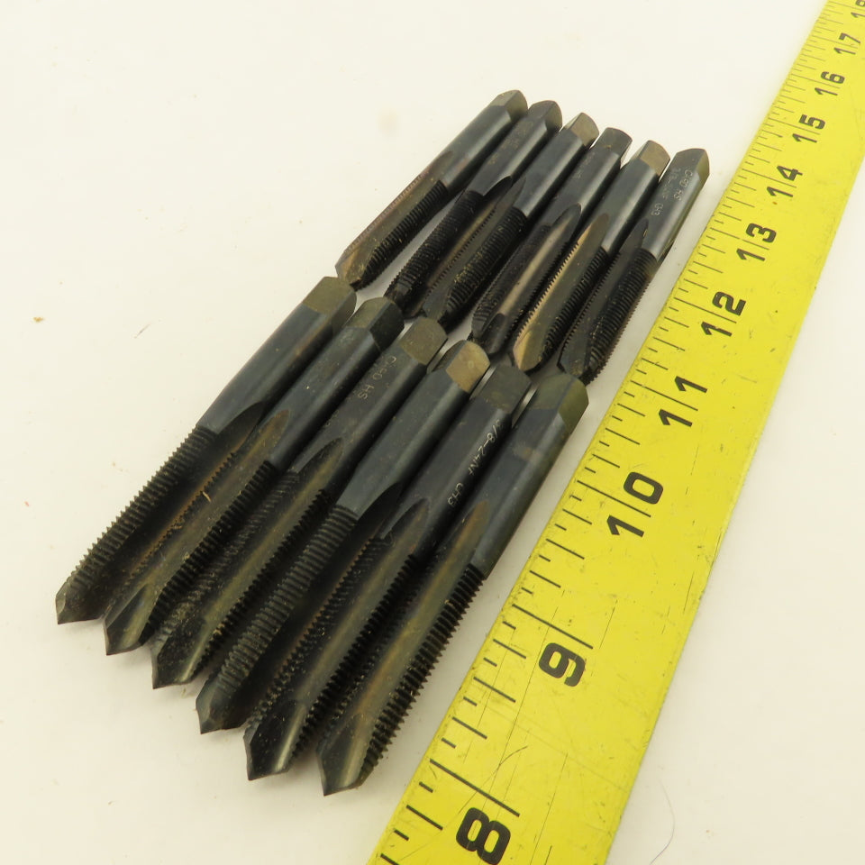 Card Union Twist Drill 3/8"-24 NF Straight Flute Tapered Plug Hand Tap Lot Of 12