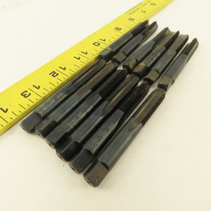 Card Union Twist Drill 3/8"-24 NF Straight Flute Tapered Plug Hand Tap Lot Of 12