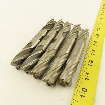 3/4" Dia. 4 Flute Twist Double Ended Square End Mill Lot Of 5