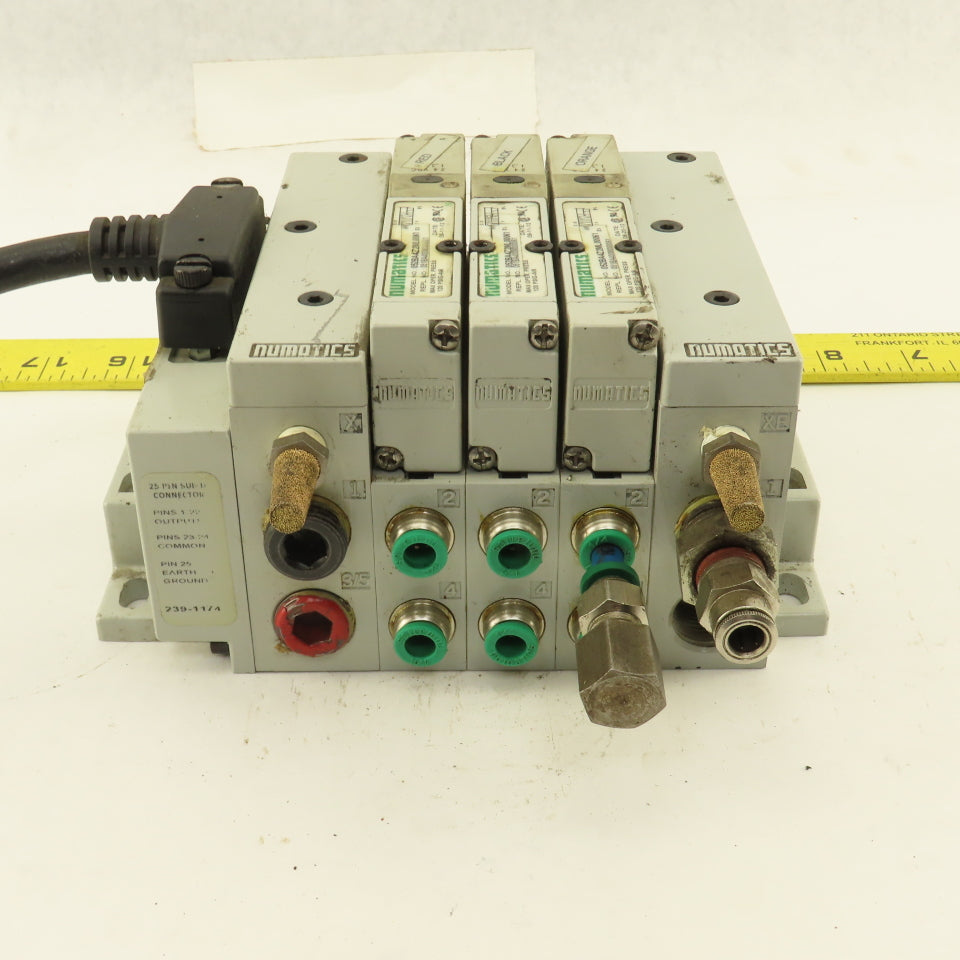Numatics 052BA4Z2ML00061 Pneumatic Logic Solenoid Valve Bank 24VDC Coil