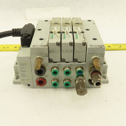 Numatics 052BA4Z2ML00061 Pneumatic Logic Solenoid Valve Bank 24VDC Coil