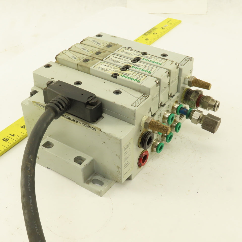 Numatics 052BA4Z2ML00061 Pneumatic Logic Solenoid Valve Bank 24VDC Coil