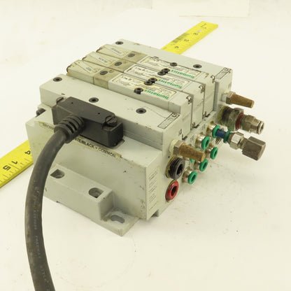 Numatics 052BA4Z2ML00061 Pneumatic Logic Solenoid Valve Bank 24VDC Coil