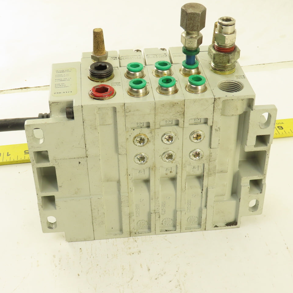 Numatics 052BA4Z2ML00061 Pneumatic Logic Solenoid Valve Bank 24VDC Coil