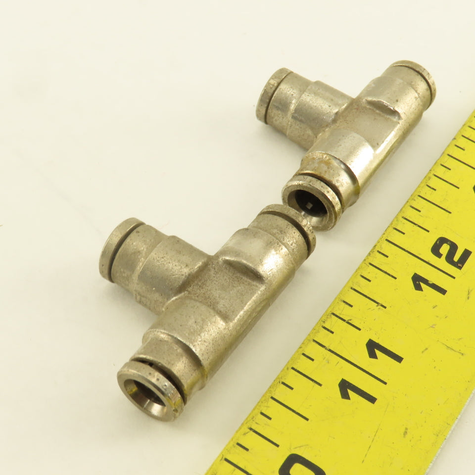 1/4" Push To Connect Stainless Steel TEE Lot Of 2