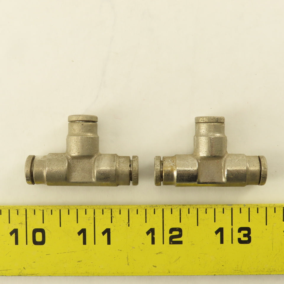1/4" Push To Connect Stainless Steel TEE Lot Of 2