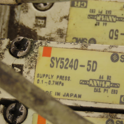 SMC SY5240-5D 2 Position Pneumatic Logic Solenoid Valve Bank Manifold 24VDC Coil
