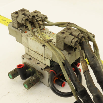 SMC SY5240-5D 2 Position Pneumatic Logic Solenoid Valve Bank Manifold 24VDC Coil