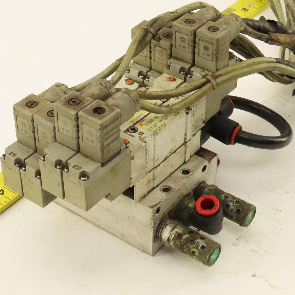 SMC SY5240-5D 2 Position Pneumatic Logic Solenoid Valve Bank Manifold 24VDC Coil