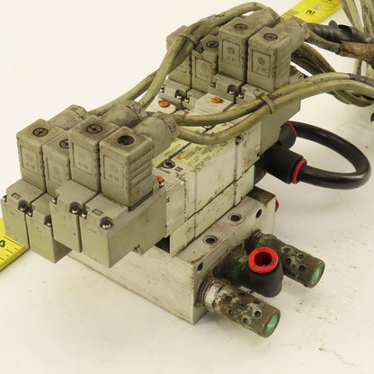 SMC SY5240-5D 2 Position Pneumatic Logic Solenoid Valve Bank Manifold 24VDC Coil