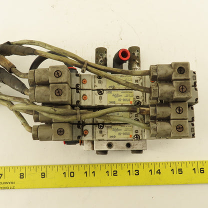 SMC SY5240-5D 2 Position Pneumatic Logic Solenoid Valve Bank Manifold 24VDC Coil