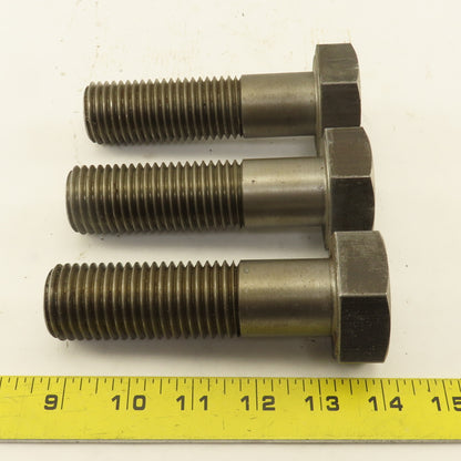 1-1/4"-7 x 4-1/2" Hex Head Bolt Custom Made Mild Steel Lot Of 3