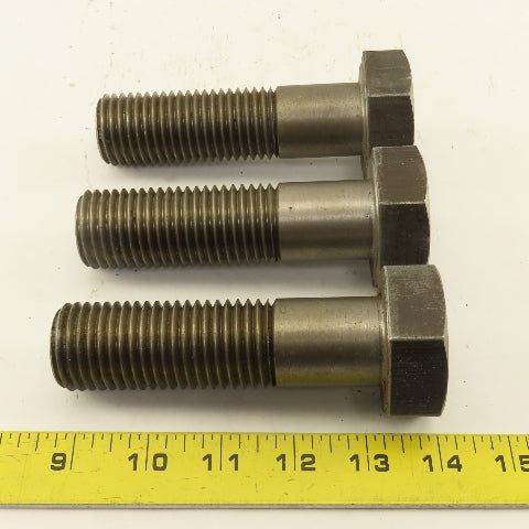 1-1/4"-7 x 4-1/2" Hex Head Bolt Custom Made Mild Steel Lot Of 3