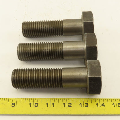 1-1/4"-7 x 4-1/2" Hex Head Bolt Custom Made Mild Steel Lot Of 3