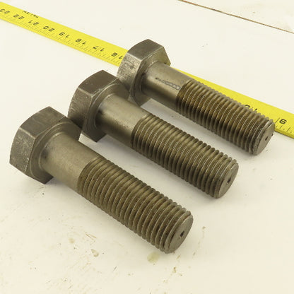 1-1/4"-7 x 4-1/2" Hex Head Bolt Custom Made Mild Steel Lot Of 3