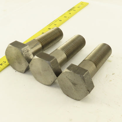 1-1/4"-7 x 4-1/2" Hex Head Bolt Custom Made Mild Steel Lot Of 3