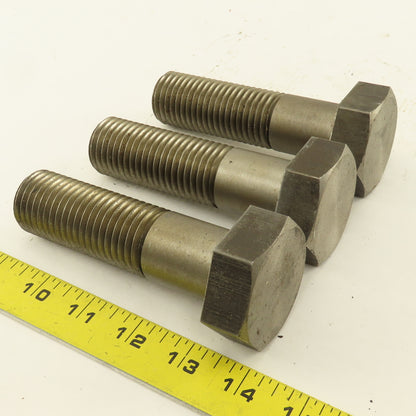 1-1/4"-7 x 4-1/2" Hex Head Bolt Custom Made Mild Steel Lot Of 3