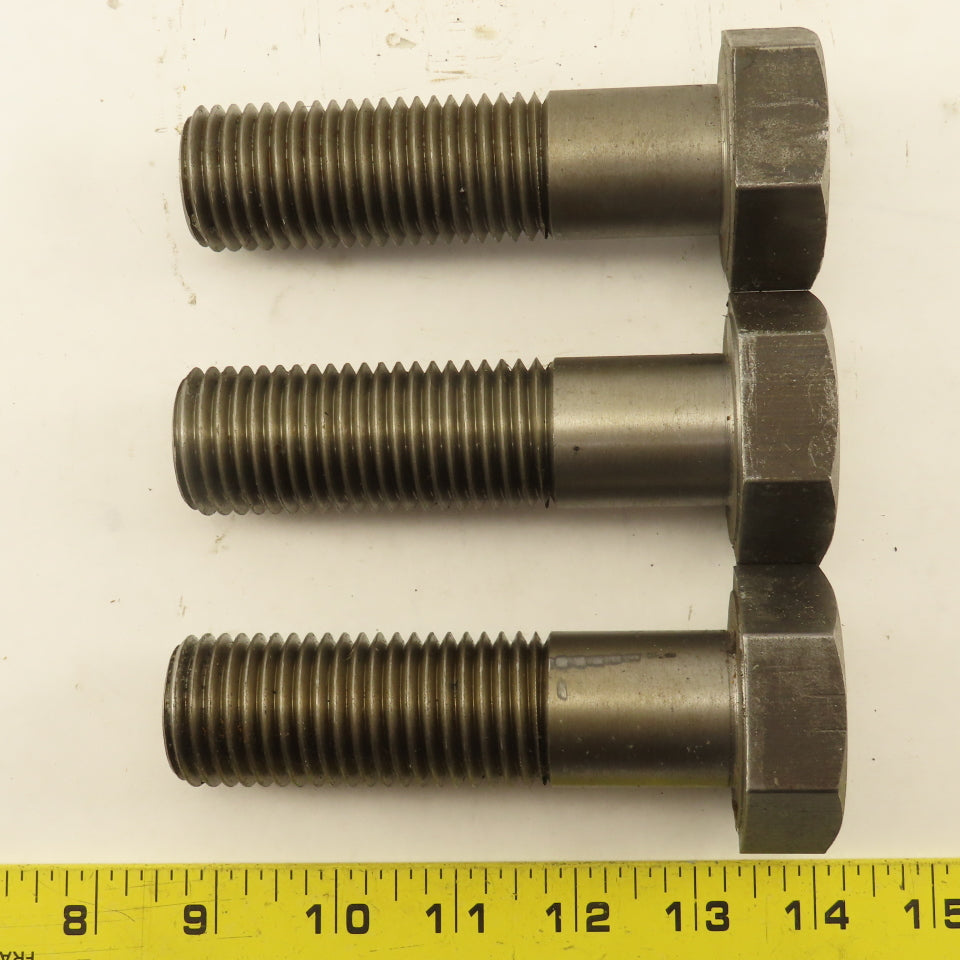 1-1/4"-7 x 4-1/2" Hex Head Bolt Custom Made Mild Steel Lot Of 3