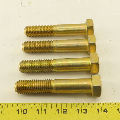 3/4"-10 x 4" Grade 8 Hex Bolt Yellow Zinc Lot Of 4