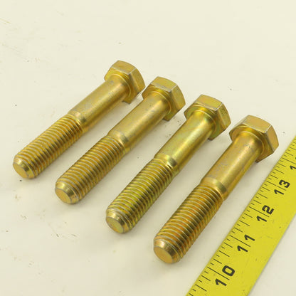 3/4"-10 x 4" Grade 8 Hex Bolt Yellow Zinc Lot Of 4
