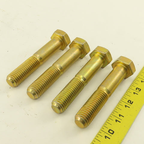 3/4"-10 x 4" Grade 8 Hex Bolt Yellow Zinc Lot Of 4