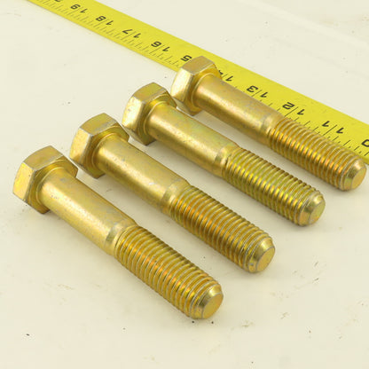 3/4"-10 x 4" Grade 8 Hex Bolt Yellow Zinc Lot Of 4