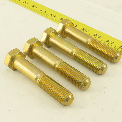 3/4"-10 x 4" Grade 8 Hex Bolt Yellow Zinc Lot Of 4