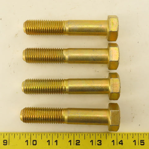 3/4"-10 x 4" Grade 8 Hex Bolt Yellow Zinc Lot Of 4
