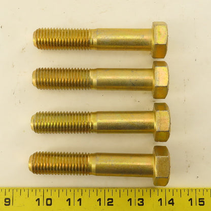 3/4"-10 x 4" Grade 8 Hex Bolt Yellow Zinc Lot Of 4