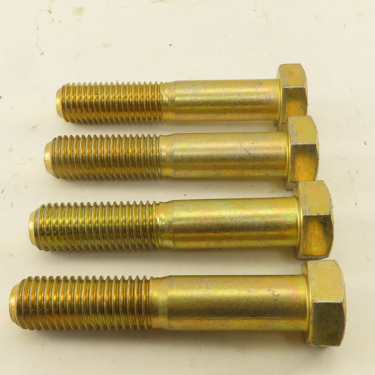 3/4"-10 x 4" Grade 8 Hex Bolt Yellow Zinc Lot Of 4