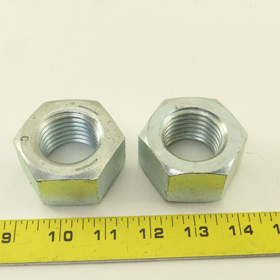1-1/2"-6 Zinc Bright Finish Hex Nut Lot Of 2