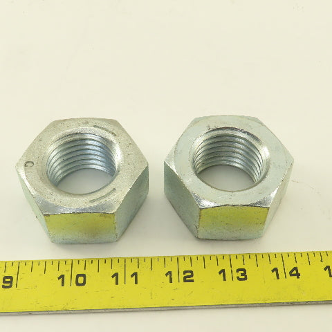 1-1/2"-6 Zinc Bright Finish Hex Nut Lot Of 2