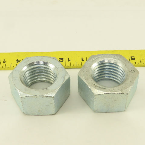 1-1/2"-6 Zinc Bright Finish Hex Nut Lot Of 2