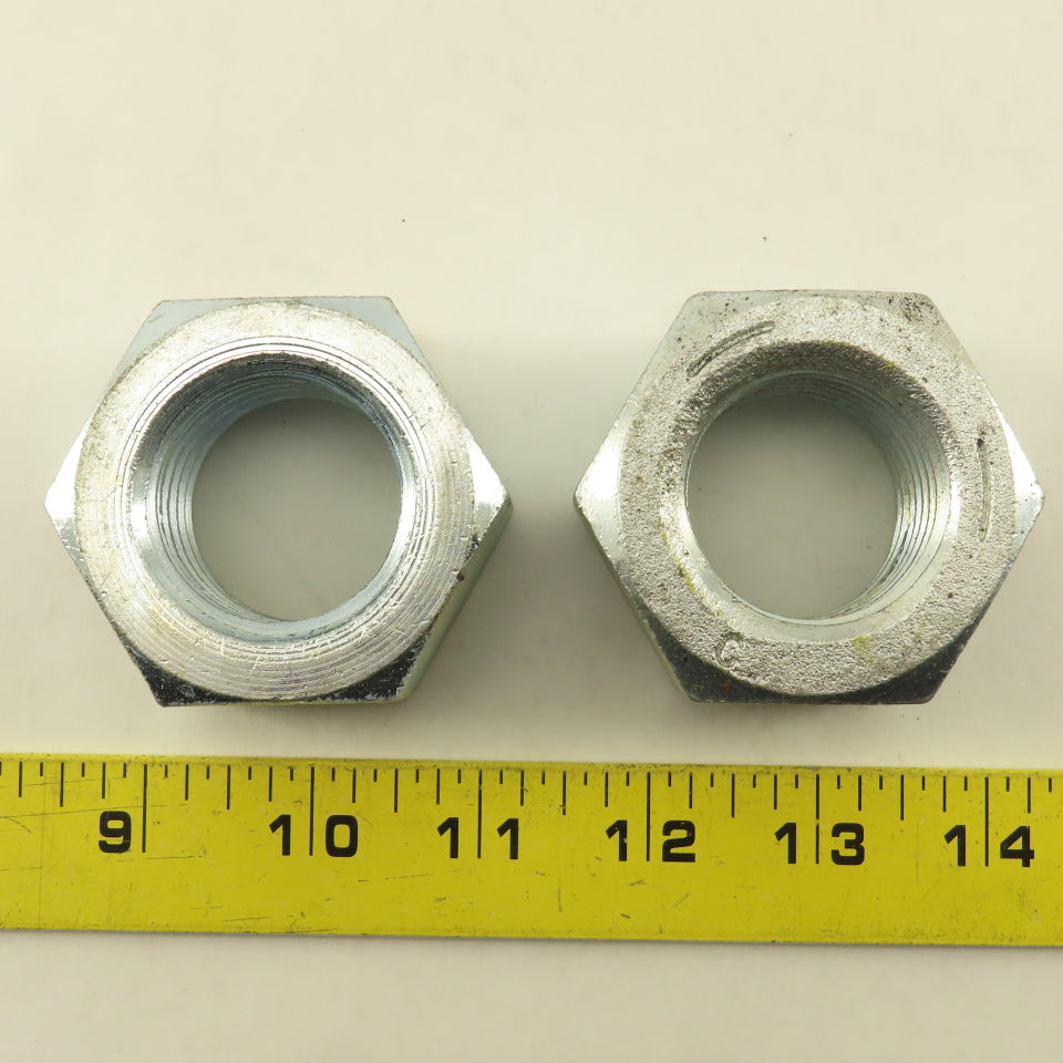 1-1/2"-6 Zinc Bright Finish Hex Nut Lot Of 2
